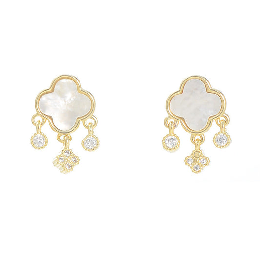 Small Mother-of-Pearl Clover Earrings