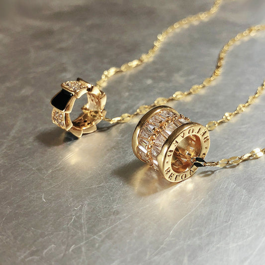 Steel with Zircon Necklace