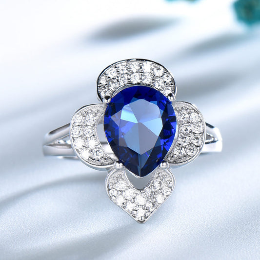 Sapphire Flower Ring