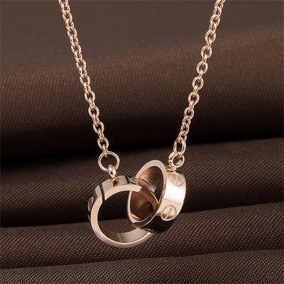 Double Ring Necklace