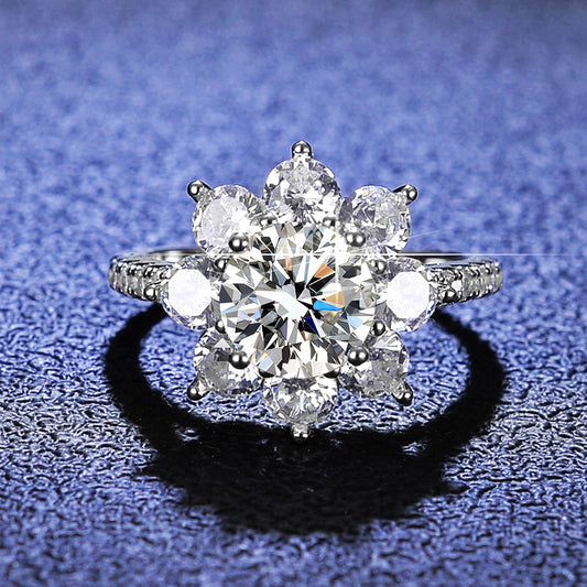 Flower Moissanite Ring