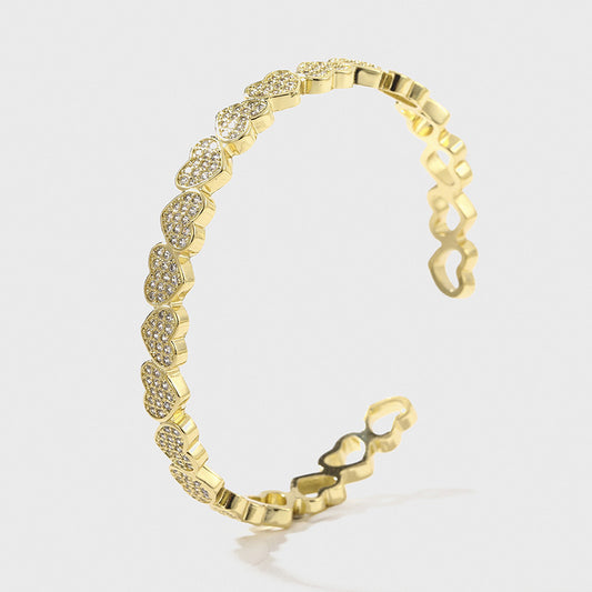 Open Heart Bangle Bracelet