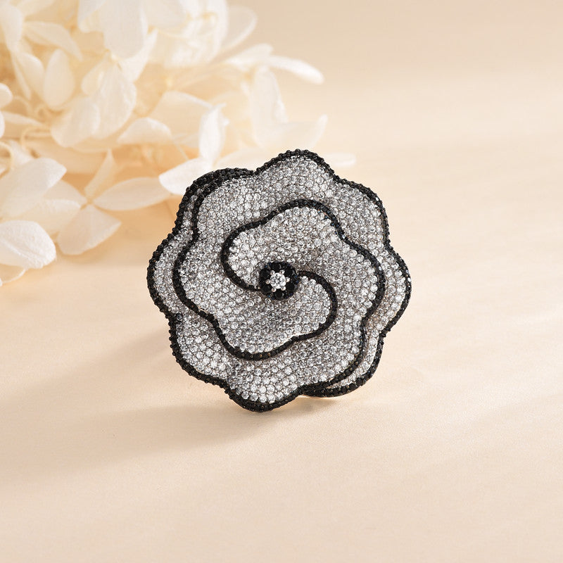 Three-dimensional Flower Ring Women