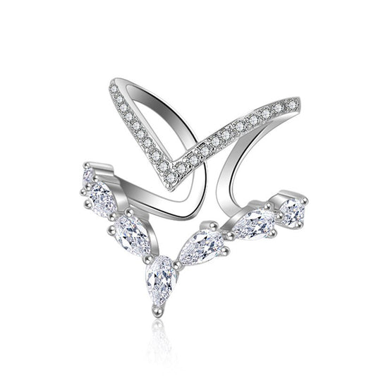 Diamond Zircon Double Ring