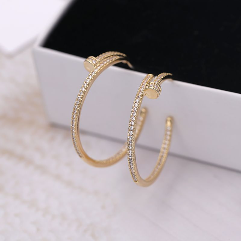 Nail Hoop Earrings