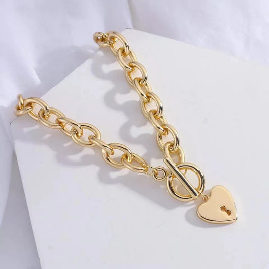 Heart Lock Pendant with Chain