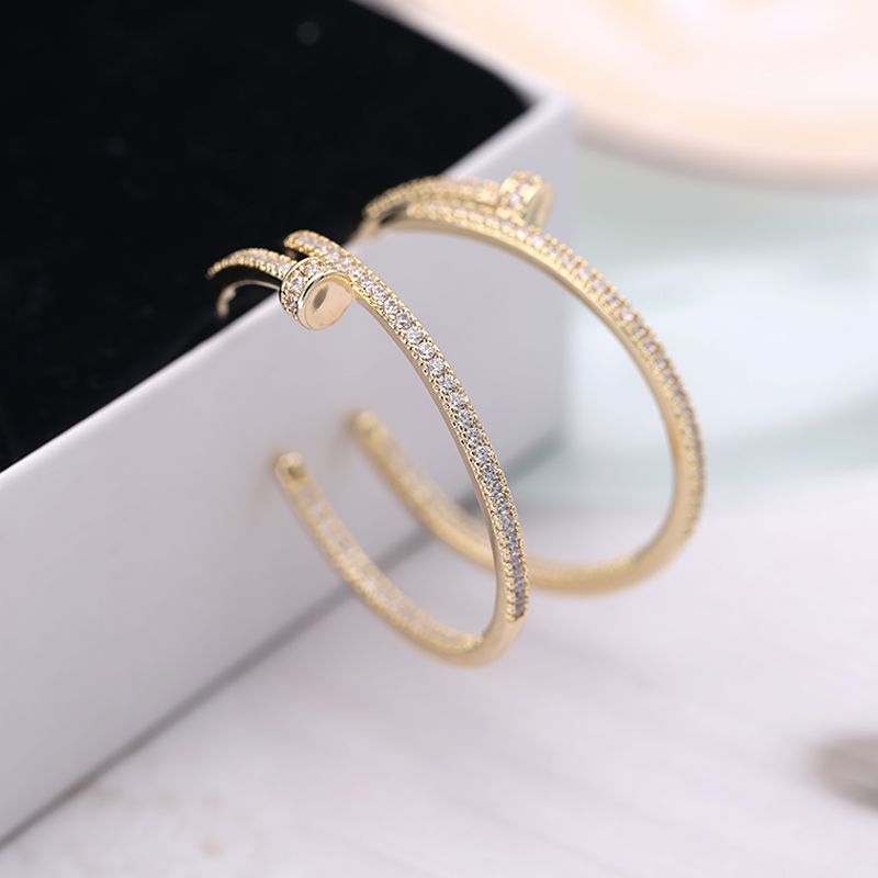 Nail Hoop Earrings