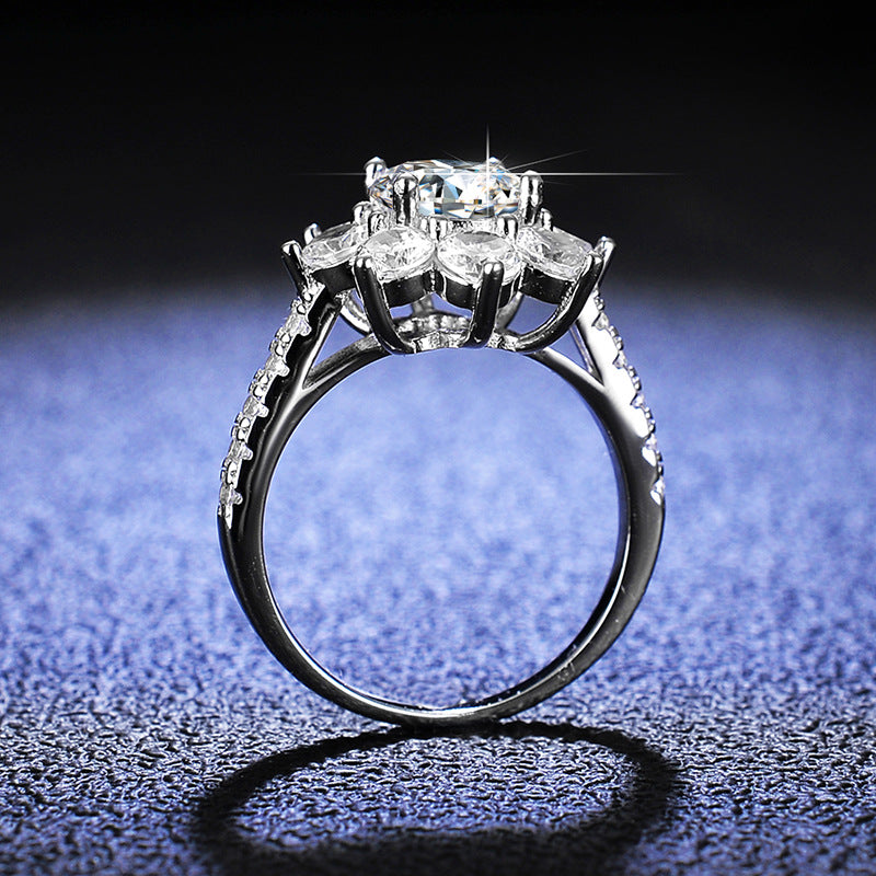 Flower Moissanite Ring