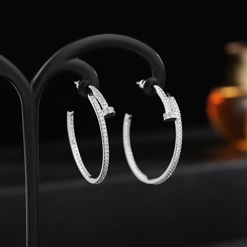 Nail Hoop Earrings