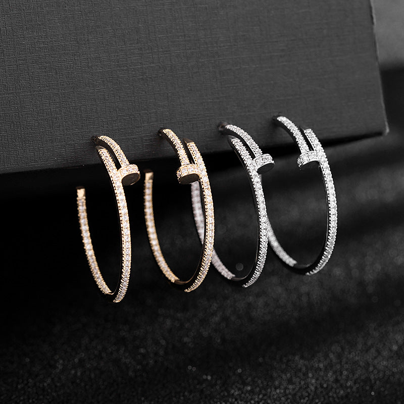 Nail Hoop Earrings