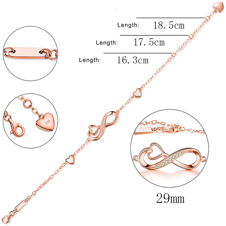Infinity and Heart in a Bracelet
