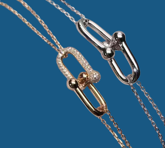 U Necklace with Zircon