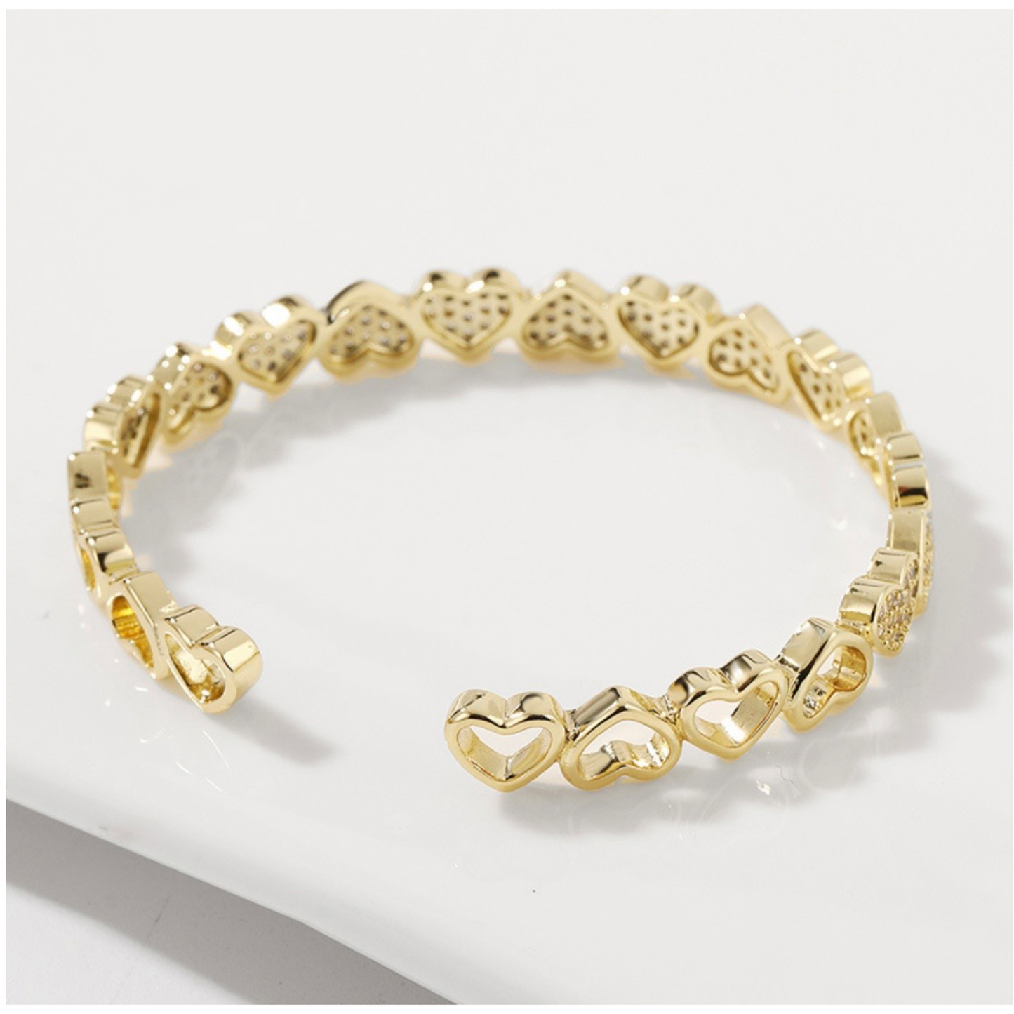 Open Heart Bangle Bracelet