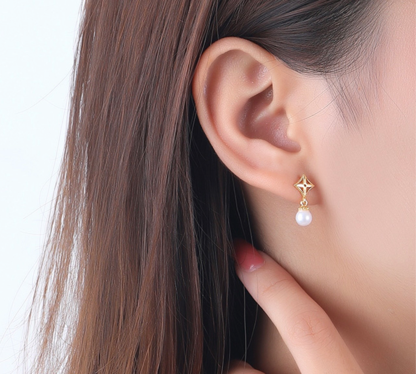 Flower and Pearl Earrings