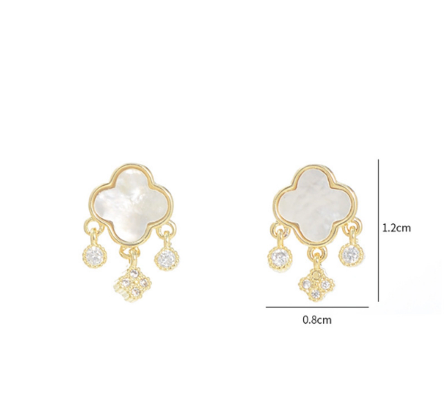 Small Mother-of-Pearl Clover Earrings