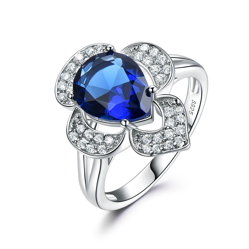 Sapphire Flower Ring