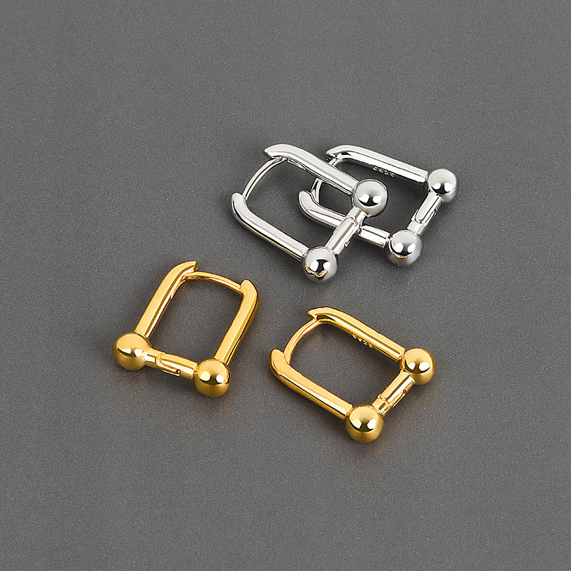 Silver Color U-Shape Women Creative Hoop Earrings Fine Jewelry