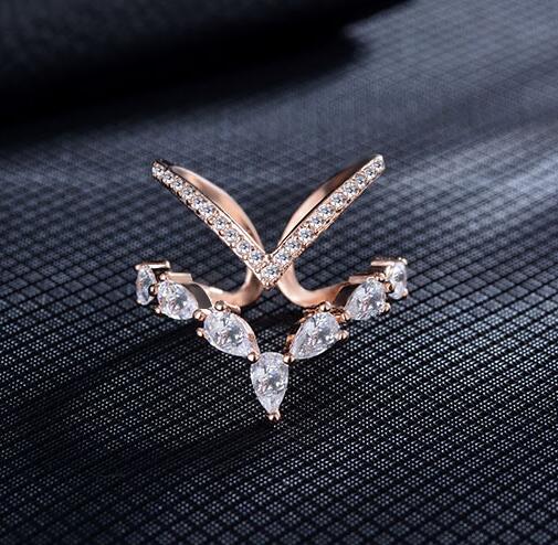 Diamond Zircon Double Ring
