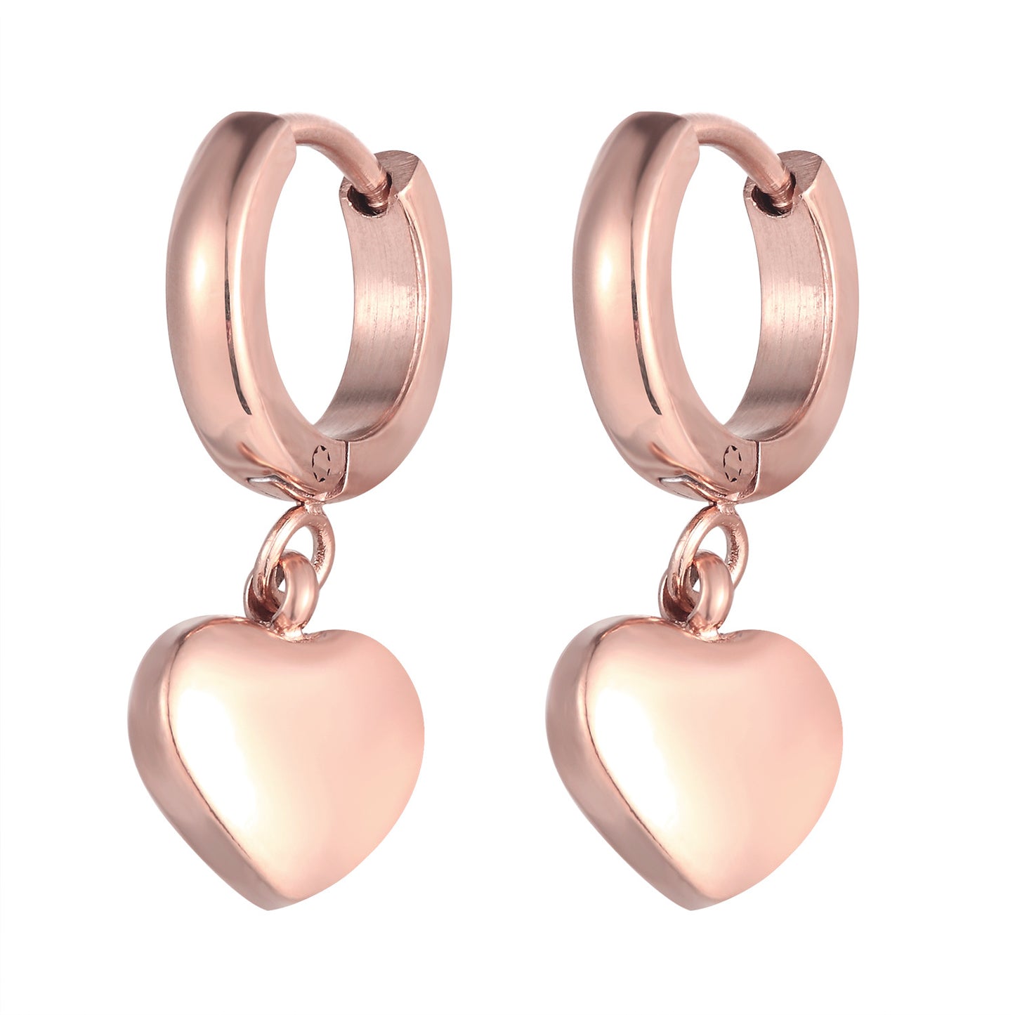 Hoop Earrings with Heart Charm