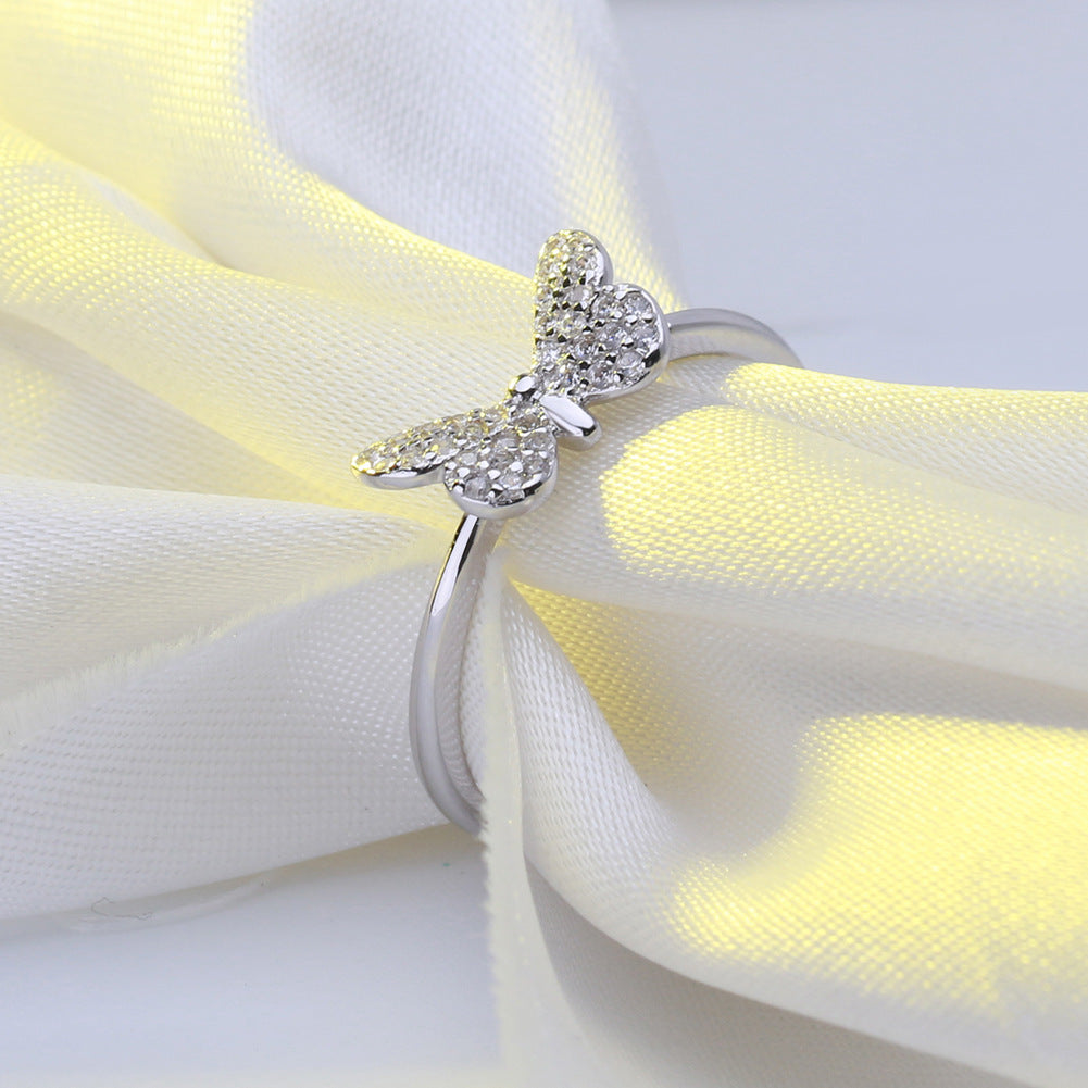 Butterfly zircon ring