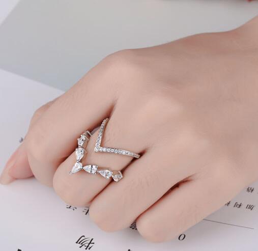 Diamond Zircon Double Ring
