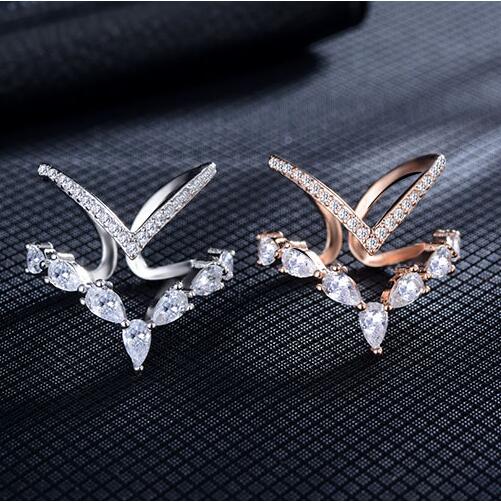 Diamond Zircon Double Ring