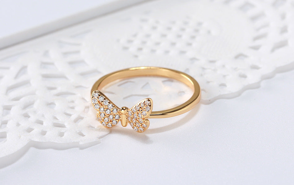Butterfly zircon ring