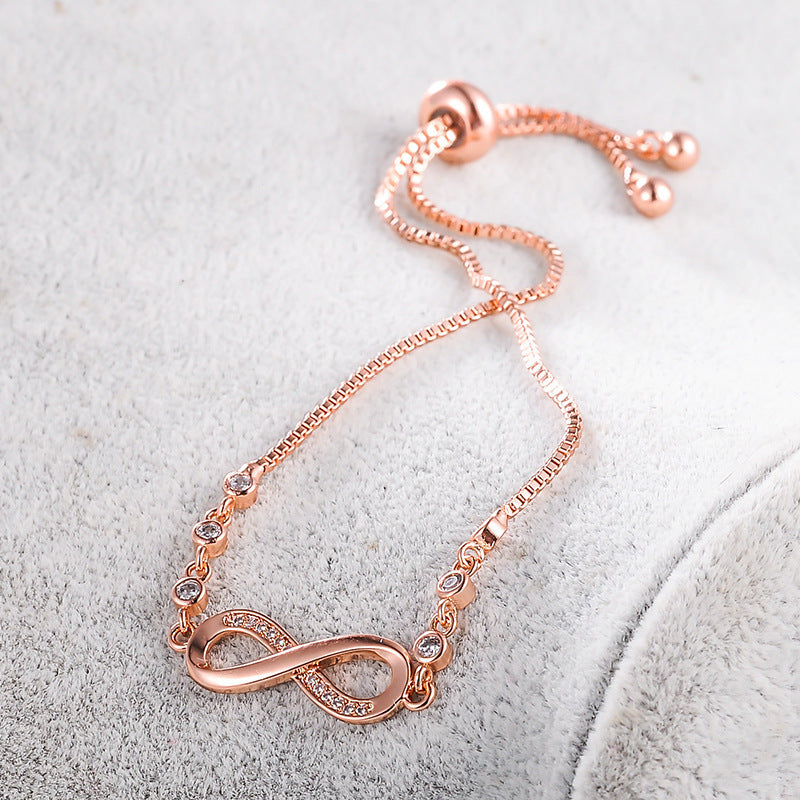 Simple Jewelry Rose Gold Plated 8-character Bracelet