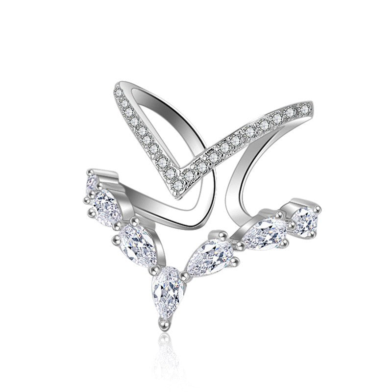 Diamond Zircon Double Ring