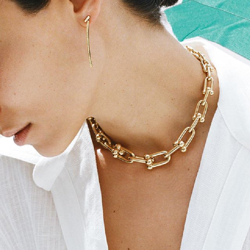 Brass gold plated necklace