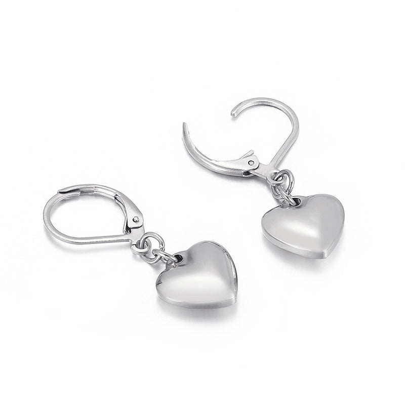 Korean Fashion Personality Heart Pendant Earring Jewelry Set