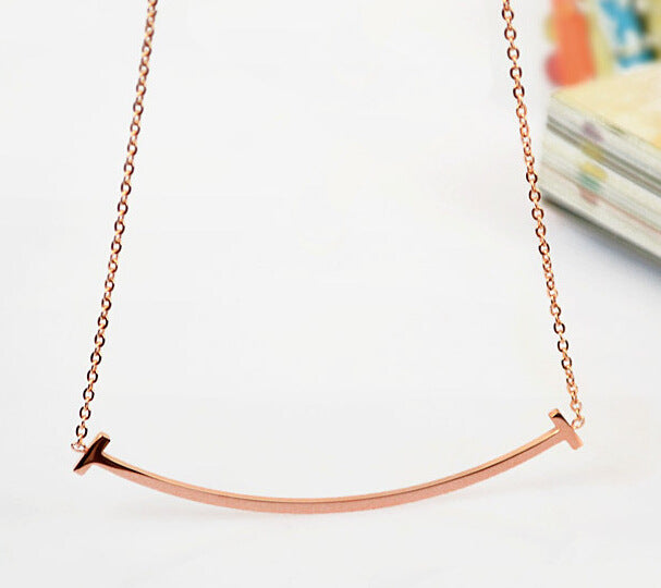Lovely With Necklace Titanium Steel Rose