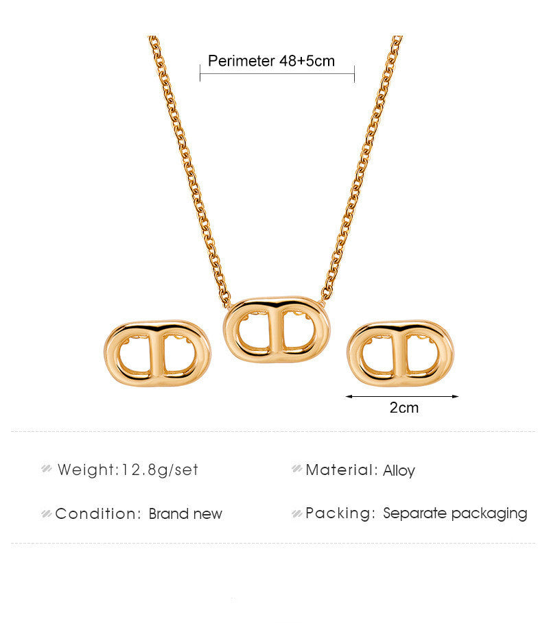Two-piece Retro Clavicle Chain Cold Wind Necklace