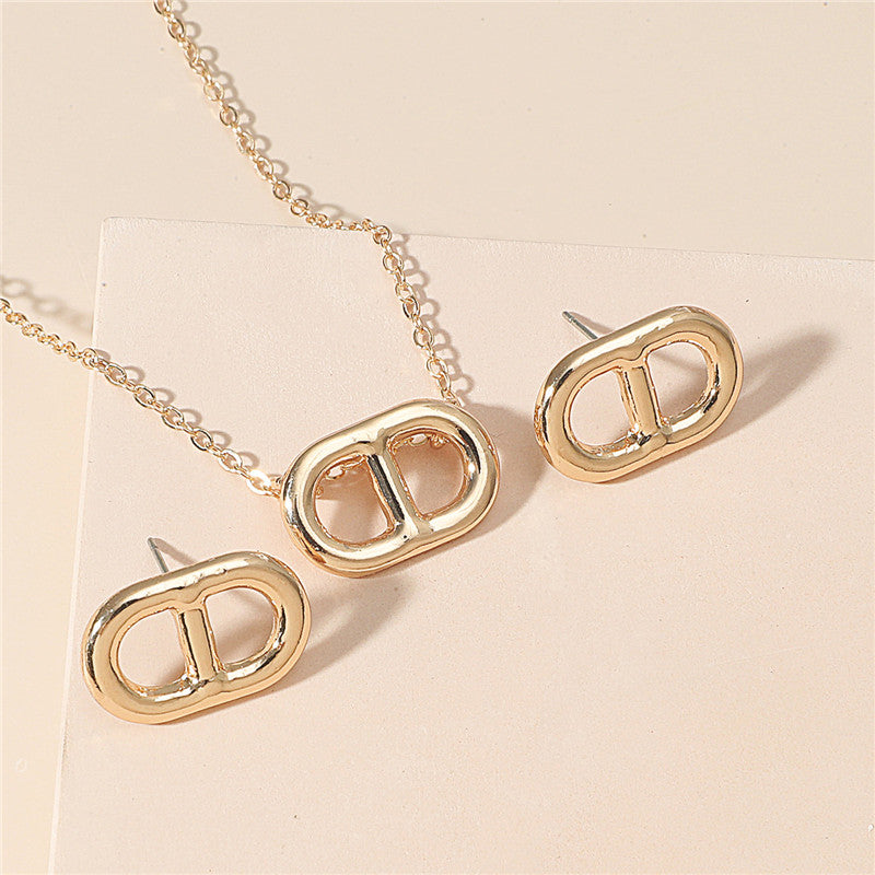 Two-piece Retro Clavicle Chain Cold Wind Necklace