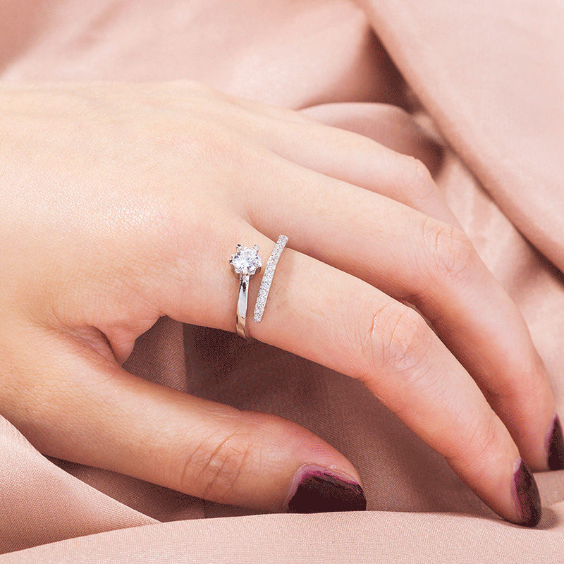 Jewelry Fashion Shiny Zircon Opening Adjustable